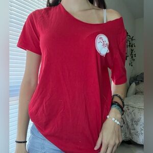 Red Women's Off-Shoulder Top